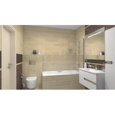 Плитка 1506-0161 Миланезе дизайн Бордюр Римский неро 3,6х60