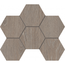 Мозаика Мозаика KW02 Kraft Wood Light Grey Hexagon структурированный 25x28,5