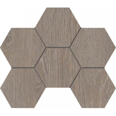 Мозаика Мозаика KW02 Kraft Wood Light Grey Hexagon структурированный 25x28,5