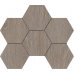 Мозаика Мозаика KW02 Kraft Wood Light Grey Hexagon структурированный 25x28,5