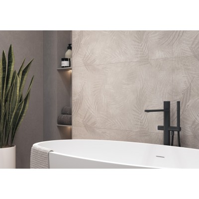 Керамогранит 17648 Floresta цветы серый ректификат 60x120