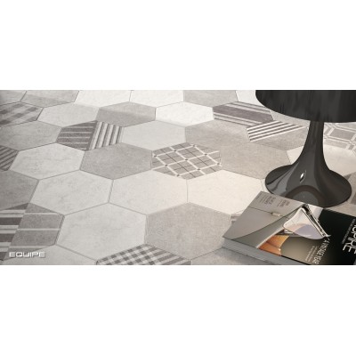 Керамогранит 22092 Hexatile Cement White 17,5x20
