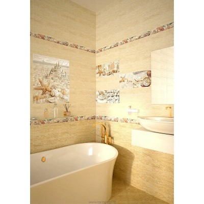 Плитка Декор Caliza Beige Mare 2 20.1x50.5