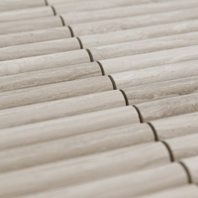 Мозаика PIX348 White Wooden, Convex матовая 20х151 300х305х12