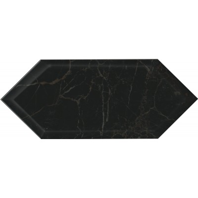 Плитка 35010 Келуш грань черный глянцевый 14х34