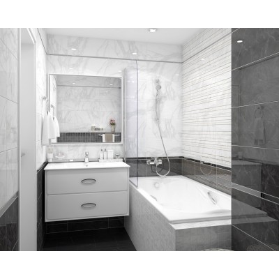 Плитка Декор Olimpus Grand чёрный 25х50