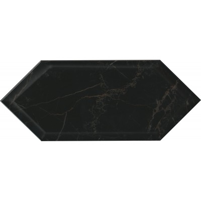 Плитка 35010 Келуш грань черный глянцевый 14х34