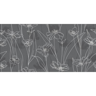 Керамогранит 17648 Floresta цветы серый ректификат 60x120
