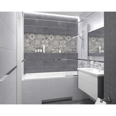 Мозаика MM60108 Декор Mason мозаичный серый 20х60