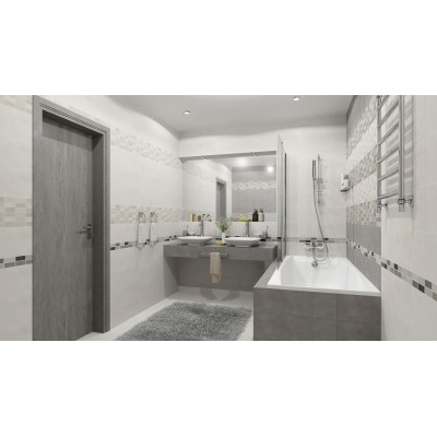 Плитка Fiori Grigio Бордюр металлизированный 1506-0101 6,5х60