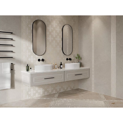 Плитка SPA049R Бордюр Карму серый светлый матовый обрезной 30х2,5