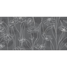 Керамогранит 17552 Floresta цветы серый ректификат 60x120