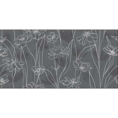 Керамогранит 17552 Floresta цветы серый ректификат 60x120