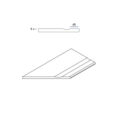 Керамогранит 620090000716 Бортик Гриджио Оробико с выемкой закругленный левый 30х60
