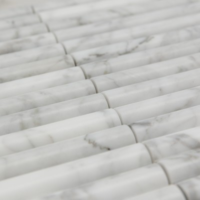 Мозаика PIX342 Bianco Carrara, Convex матовая 20х151 300х305х12