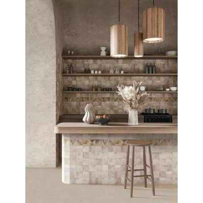 Керамогранит KMD3STA042GN Декор Спартель 5 бежевый матовый 9,8x9,8x0,7