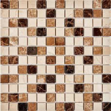 Мозаика PIX269 Emperador Dark, light, Crema Nova из мрамора полированная 23x23 305х305x6