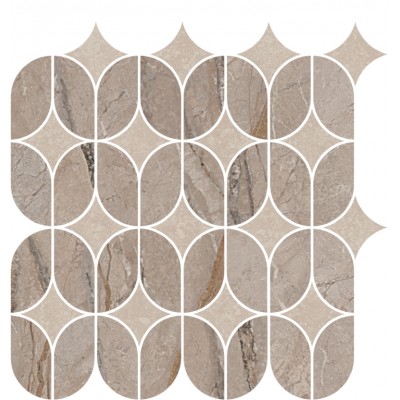 Плитка KMD2HID014BR Декор Ифран наборный бежевый светлый глянцевый обрезной 30x32,5x0,9