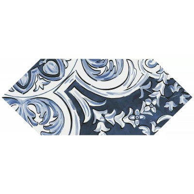 Плитка HGD/A514/35000 Декор Алмаш 3 синий глянцевый 14х34