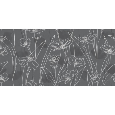 Керамогранит 17552 Floresta цветы серый ректификат 60x120