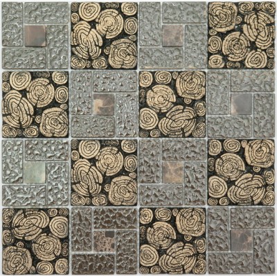 Мозаика MS-612 метал стекло (15х48x8) 300*300