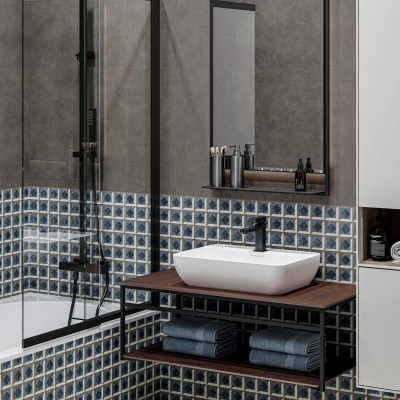 Мозаика DD6415/MM Про Чементо мозаичный серый светлый матовый 30x30