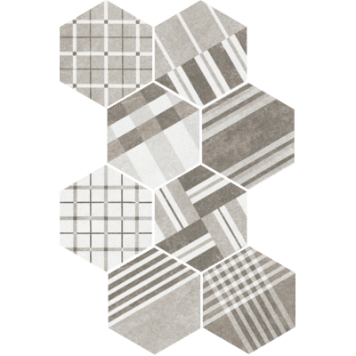 Керамогранит 22101 Hexatile Cement Geo Grey 17,5x20