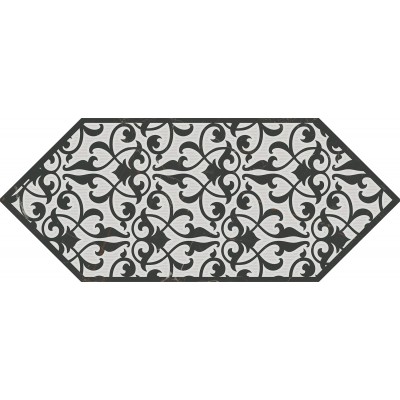 Плитка HGD/A481/35006 Декор Келуш 2 черно-белый 14х34