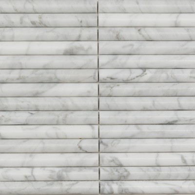 Мозаика PIX342 Bianco Carrara, Convex матовая 20х151 300х305х12