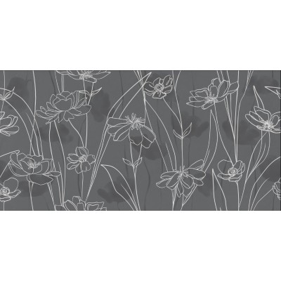 Керамогранит 17552 Floresta цветы серый ректификат 60x120