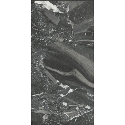 Плитка 48007R Риальто чёрный глянцевый обрезной 40x80x1