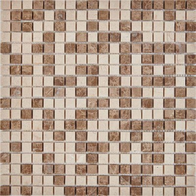Мозаика PIX275 Emperador Light, Crema Nova из мрамора матовая 15x15 305х305x4