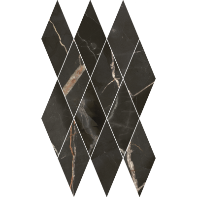 Мозаика 620110000208 Stellaris Absolut Black Mosaico Diamond Lux 28x48