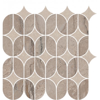 Плитка KMD2HID014BR Декор Ифран наборный бежевый светлый глянцевый обрезной 30x32,5x0,9