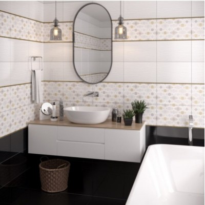 Плитка 010300000186 Декор Фелиса белый 01 25х40