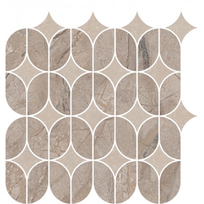 Плитка KMD2HID014BR Декор Ифран наборный бежевый светлый глянцевый обрезной 30x32,5x0,9