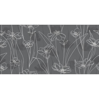 Керамогранит 17552 Floresta цветы серый ректификат 60x120