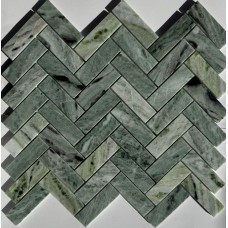 Мозаика PIX320 Jet Green полированная 23х73 317х282х6