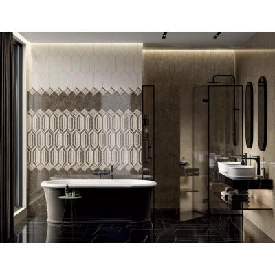 Плитка 35014 Бикуш коричневый глянцевый 14х34