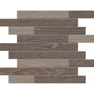 Мозаика Мозаика KW03/KW02 Wenge/Light Grey Muretto структурированный 30x35
