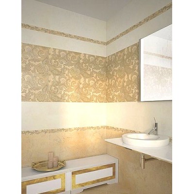 Плитка Бордюр металлический золото глянцевое 3х60